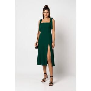 Reformation Smocked Twilight Midi Dress Sleeveless Emerald Green Size 4 NWOT